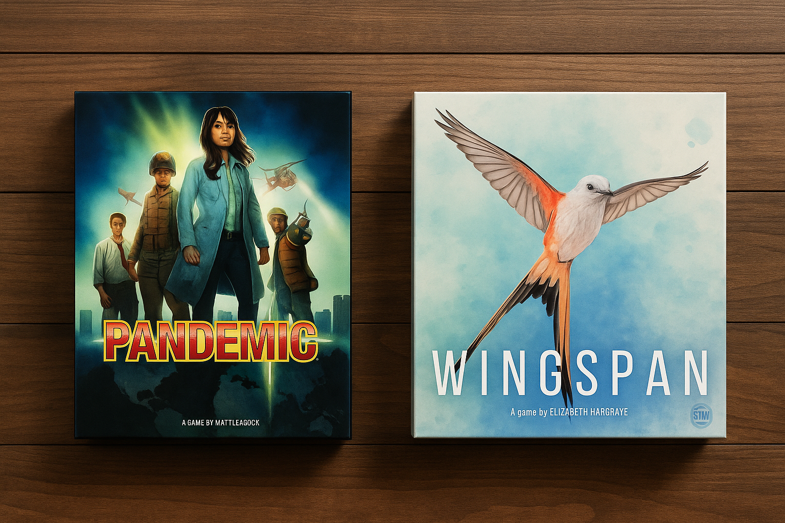 Pandemic vs Wingspan: Cooperative Teamwork or Peaceful Engine-Building?